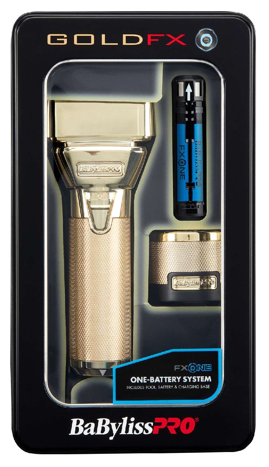 BABYLISSPRO GOLDFX ONE ALL METAL INTERCHANGEABLE BATTERY FOIL SHAVER My Beauty Site Pro