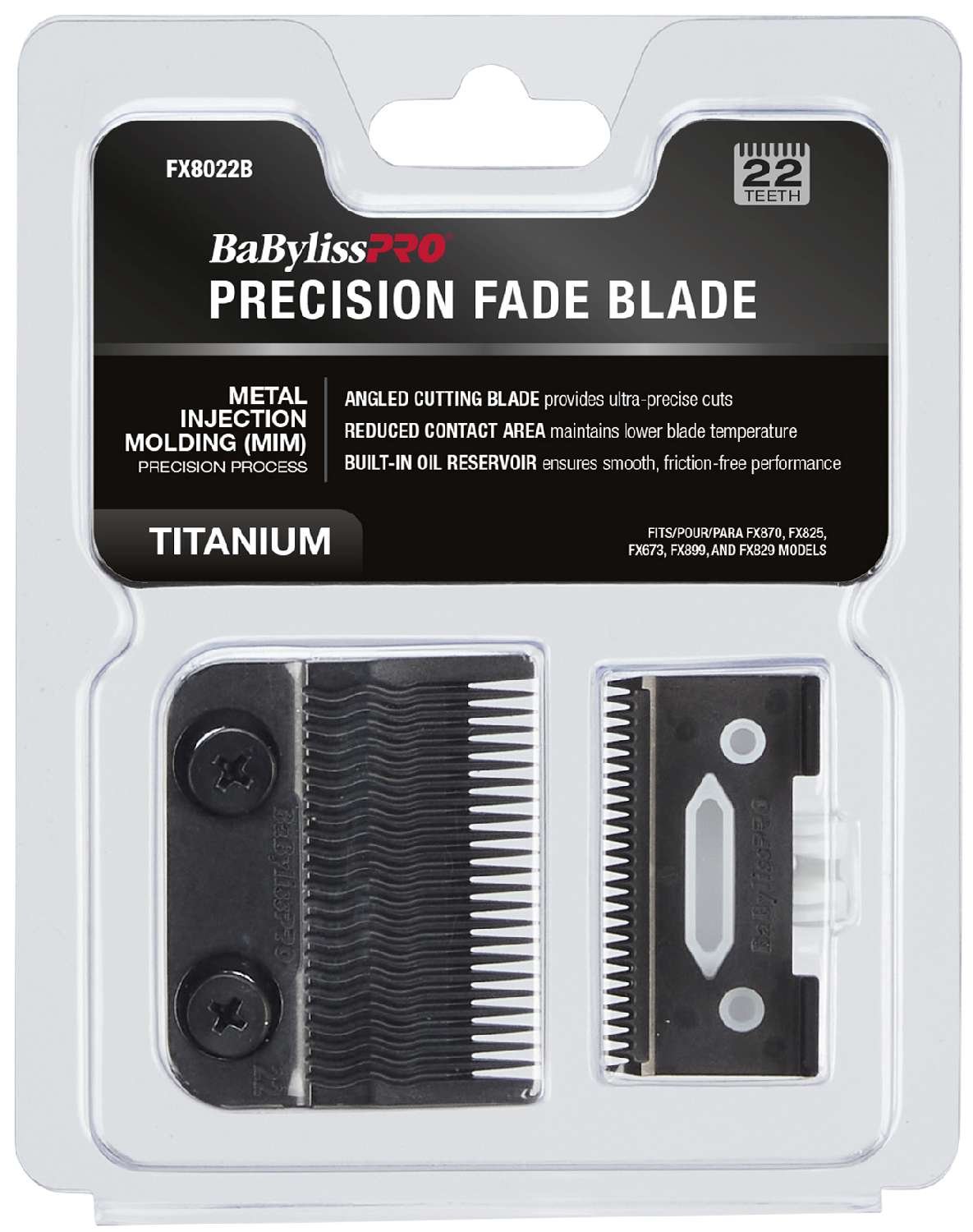 Babylisspro Metal Injection Molding (Mim) Precision Process Ultra-Thin Black Titanium Clipper Fade Blade 22 Teeth My Beauty Site Pro