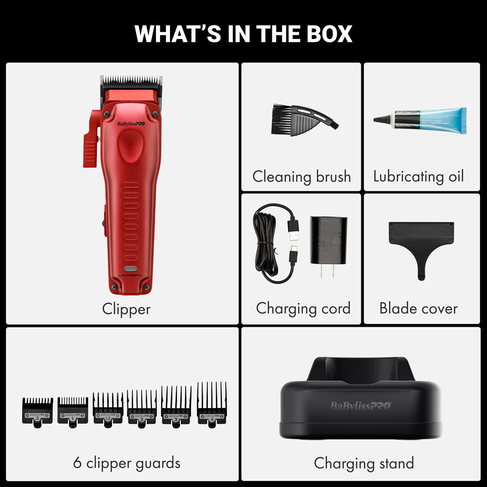 BABYLISSPRO COMPACT LO-PRO CLIPPER - RED (#FX82RD) N.O.S. Barber Supply
