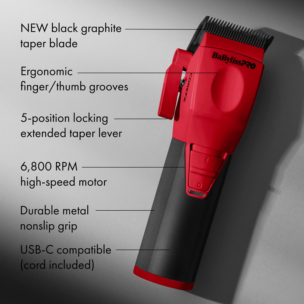 BABYLISSPRO COREFX CLIPPER - RED (#FX86RD) N.O.S. Barber Supply