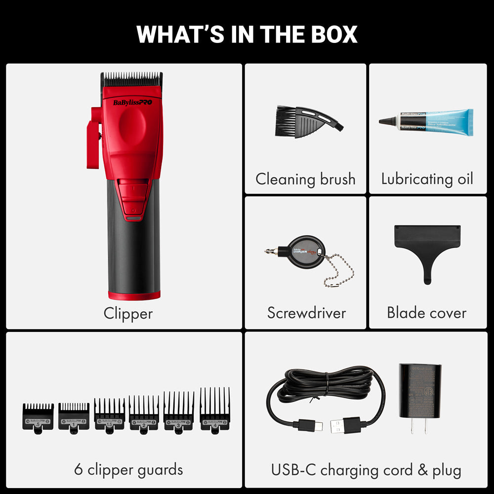 BABYLISSPRO COREFX CLIPPER - RED (#FX86RD) N.O.S. Barber Supply