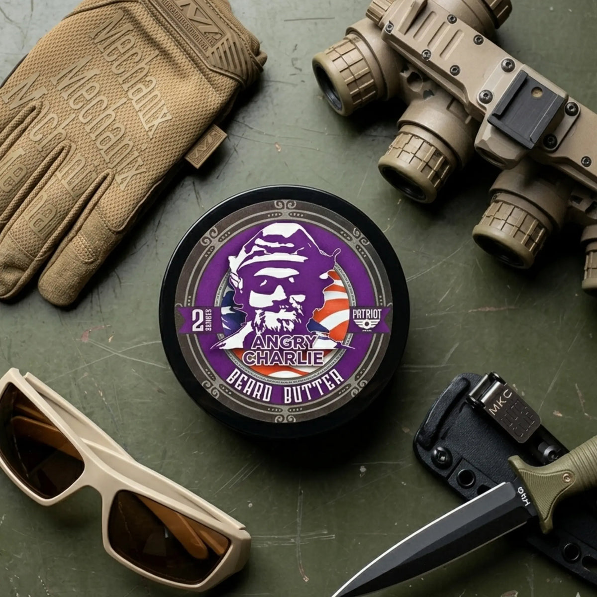 Angry Charlie Beard Butter 2OZ Vanilla Cedarwood Cologne Patriot And Company