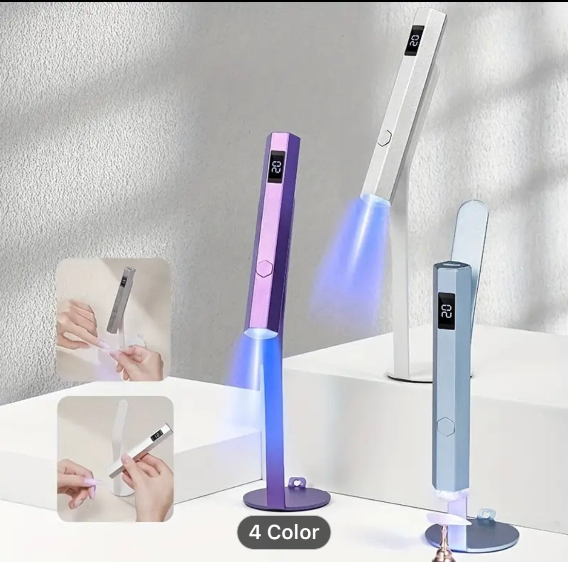 Gel-Le - Handheld Portable LED Nail Light (Metallic Black) Queen Nails & Beauty Supplies
