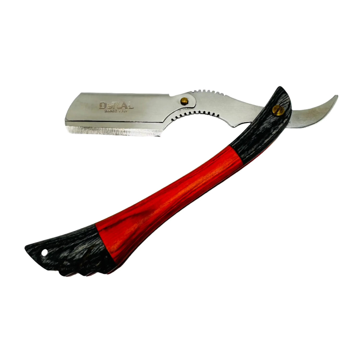 Dural Edge Heavy Duty Unique Orange/Grey Wings Wood Straight Razor SE-061 Pasteur Pharmacy