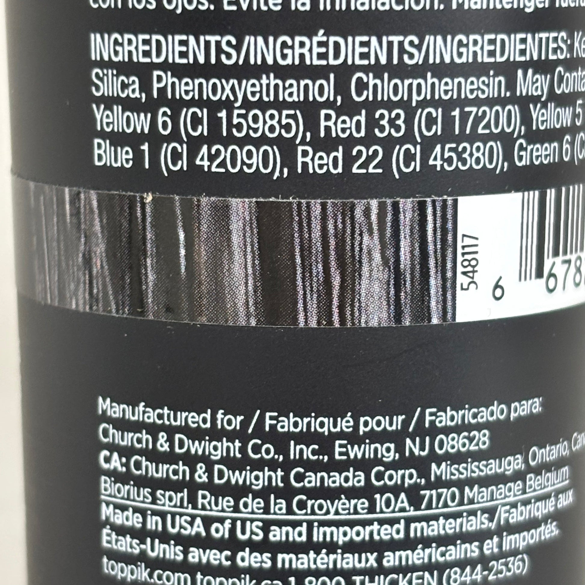 TOPPIK Safe & Natural Hair Building Fibers All Hair Types 0.97 oz Black IC3333A PayWut