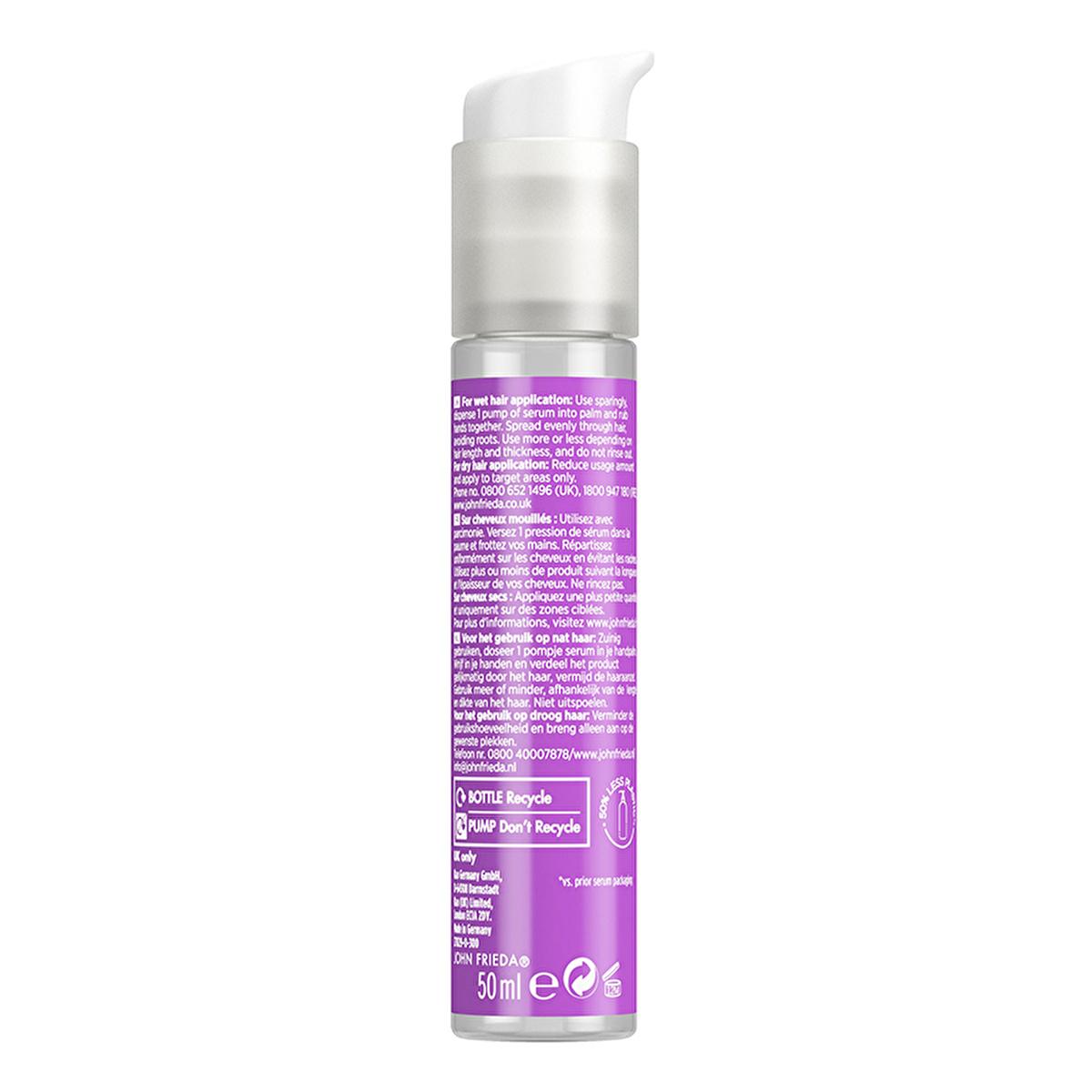 John Frieda Frizz Ease Extra Strength Serum for Frizzy Hair - 1.69 fl oz, Argan Oil, Coconut Oil, Moringa Oil for Frizz Control, Heat Protection & Moisturizing Beauty Care Bag