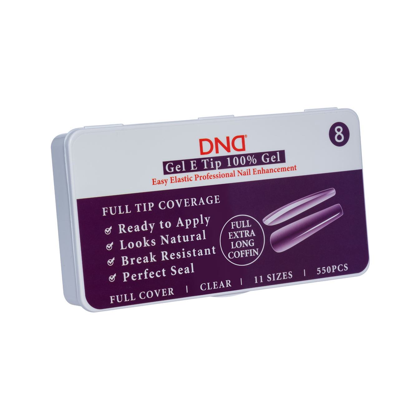 Extra Long Coffin #8 | Soft Gel Tips - 550PC Lunali Nail Supply