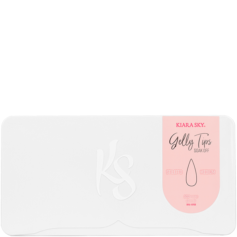 Kiara Sky - Full Cover Gelly Tips Assorted Box - Medium Stiletto 500pc