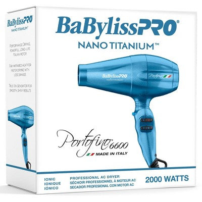 BaBylissPRO Nano Titanium Portofino Full-Size Hair Dryer Blue 2000W - Imperfect Box This is Beauty US