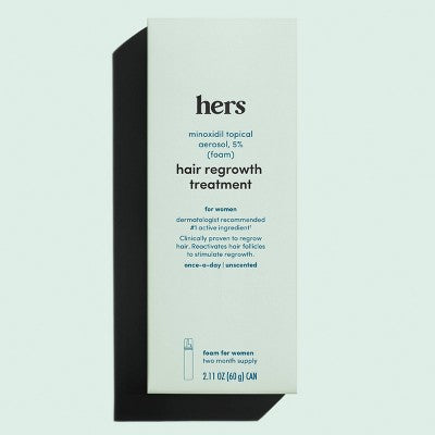 hers Hair Regrowth Foam Treatment 5% Minoxidil 2.11oz - New This is Beauty US