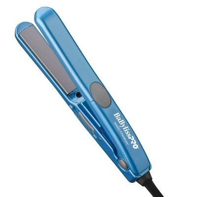 BaBylissPRO Nano Titanium Mini Flat Iron & Pouch Blue - New This is Beauty US