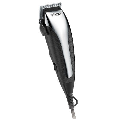 Wahl Chrome Cut Corded Electric Hair Clipper Kit with Self Sharpening Blades and 12 Haircutting Attachment Guards - Imperfect Box This is Beauty US