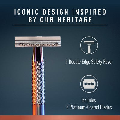 King C. Gillette Men's Double Edge Safety Razor + 5 Refill Blades - Imperfect Box This is Beauty US