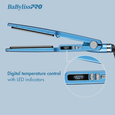 BaBylissPRO Nano Titanium Ionic Straightening Flat Iron Blue - Imperfect Box This is Beauty US
