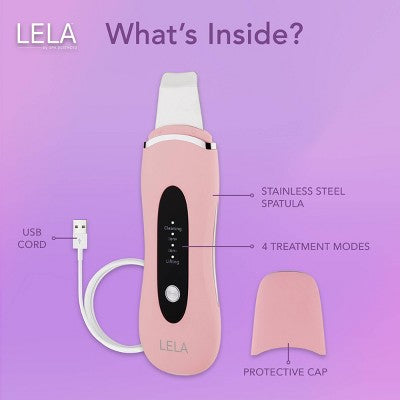 Spa Sciences LELA Ultrasonic Skin Scrubber Spatula Pink - Imperfect Box This is Beauty US