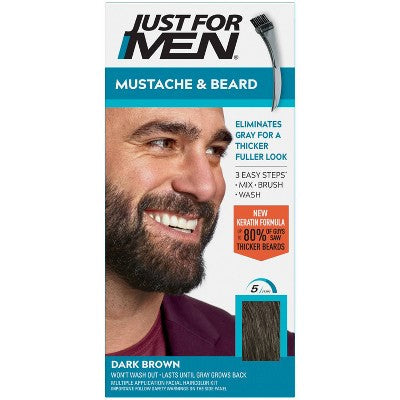 Just For Men Mustache & Beard Dark Brown M-46 - Imperfect Box This is Beauty US