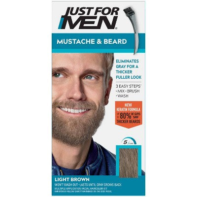 Just For Men Mustache & Beard Light Brown M-26 - Imperfect Box This is Beauty US