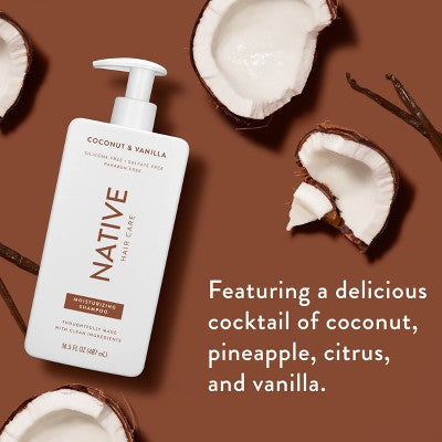 Native Coconut & Vanilla Moisturizing Shampoo 16.5 fl oz - Imperfect Container This is Beauty US