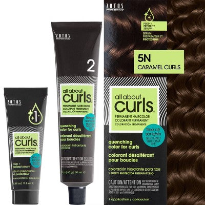 All About Curls Permanent Hair Color Caramel Curls 5N 2.4 fl oz - New This is Beauty US
