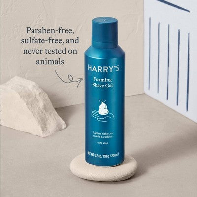 Harry's Men's Foaming Shave Gel with Aloe 6.7oz/2pk - Imperfect Box This is Beauty US