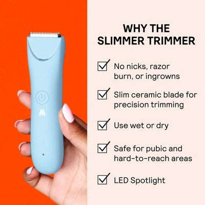 Meridian Slimmer Trimmer, Precision Pubic; Body Hair Trimmer for Women and Men Sky Blue - Imperfect Box This is Beauty US