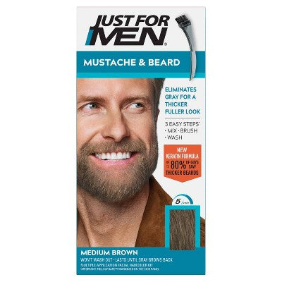Just For Men Mustache & Beard Medium Brown M-35 - Imperfect Box This is Beauty US