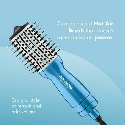 BaBylissPRO Nano Titanium Compact Hot Air Straightening Brush Blue - New This is Beauty US