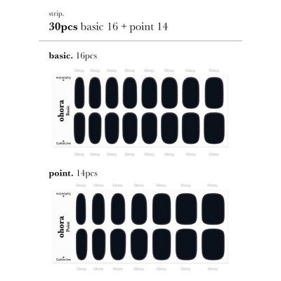 Ohora Gel Nail Basic Line Onyx 30ct - New This is Beauty US