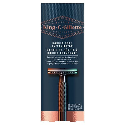 King C. Gillette Men's Double Edge Safety Razor + 5 Refill Blades - Imperfect Box This is Beauty US