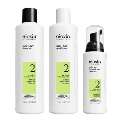 Nioxin System 2 Hair Thickening Natural & Untreated Hair Shampoo & Conditioner Kit 3ct - New This is Beauty US