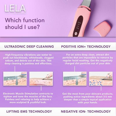 Spa Sciences LELA Ultrasonic Skin Scrubber Spatula Pink - New This is Beauty US