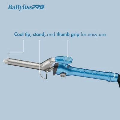 BaBylissPRO Nano Titanium Spring Curling Iron Blue 1.5" - Imperfect Box This is Beauty US