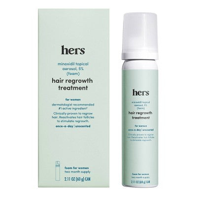 hers Hair Regrowth Foam Treatment 5% Minoxidil 2.11oz - New This is Beauty US