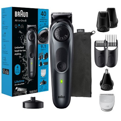 BRAUN ALL-IN-ONE STYLE KIT SERIES 5 AIO5490 RECHARGEABLE 9-IN-1 BODY, BEARD; HAIR TRIMMER - Imperfect Box This is Beauty US