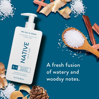 Native Sea Salt & Cedar  2-in-1 Shampoo & Conditioner  16.5 fl oz - New This is Beauty US