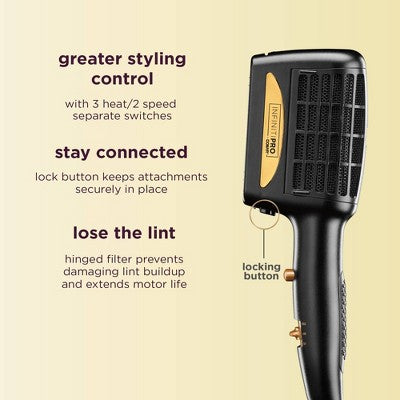 Conair 3 in 1 Styling Hair Dryer Gold 1875 watts - Imperfect Box This is Beauty US