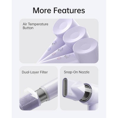 Laifen SE Lite Hair Dryer Purple 1400 Watts - Imperfect Box This is Beauty US