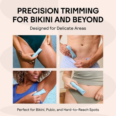 Meridian Slimmer Trimmer, Precision Pubic; Body Hair Trimmer for Women and Men Sky Blue - Imperfect Box This is Beauty US