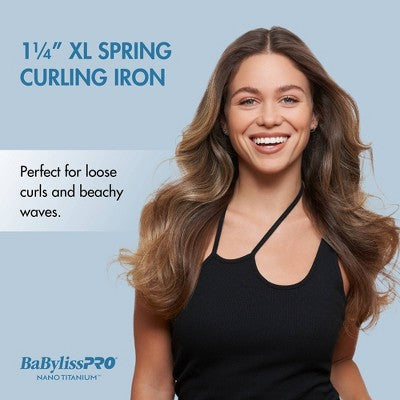 BaBylissPRO Nano Titanium Extended Barrel Curling Iron Blue - Imperfect Box This is Beauty US