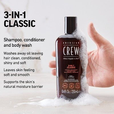 American Crew 3-in-1 Shampoo, Conditioner and Body Wash 15.2 fl oz - Imperfect Container This is Beauty US