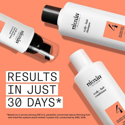 Nioxin System 4 Hair Thickening Colored & Damaged Hair Shampoo & Conditioner Kit - 3ct This is Beauty US