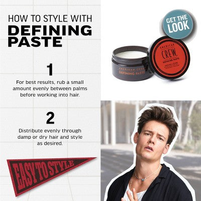 American Crew Men's Medium Hold and Low Shine Hair Defining Hair Gel Paste 3oz - Imperfect Container This is Beauty US