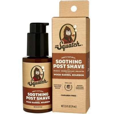 DR. SQUATCH Men's Natural Soothing Post Shave Wood Barrel Bourbon 2.5 fl oz - New This is Beauty US