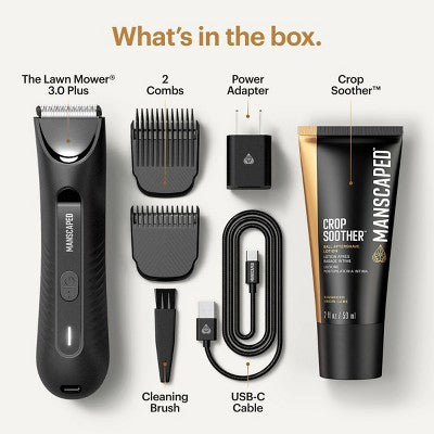 MANSCAPED The Lawn Mower 3.0 Plus Essentials Shaving Kit, SkinSafe Electric Groin and Body Hair Trimmer, Men's Grooming Gift Set - Imperfect Box This is Beauty US