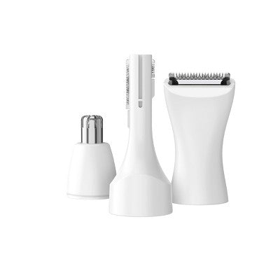Conair Girlbomb Wet and Dry Cordless Rechargeable Face Shaver with Nose, Ear, Eyebrow and Bikini Trimmer Attachments Set 6pc - Imperfect Box This is Beauty US