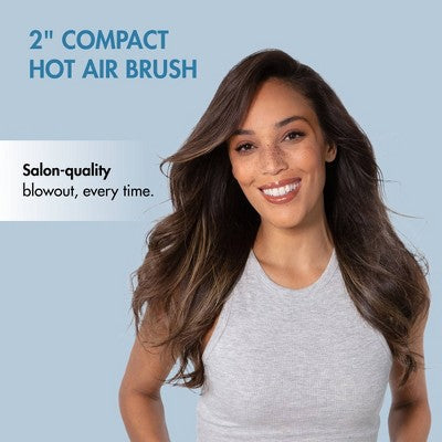 BaBylissPRO Nano Titanium Compact Hot Air Straightening Brush Blue - New This is Beauty US