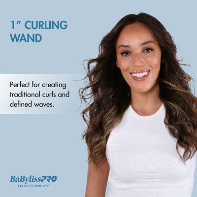 BaBylissPRO Nano Titanium Curling Wand Blue  - Imperfect Box This is Beauty US
