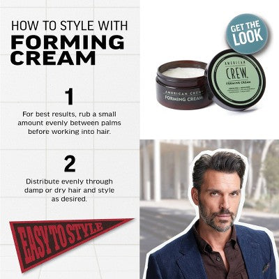 American Crew Men's Medium Hold and Medium Shine  Forming Gel Cream 3oz - Imperfect Container This is Beauty US