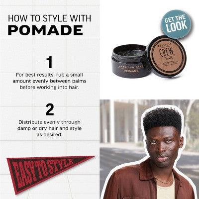American Crew Men's Medium Hold; High Shine Hair Pomade Gel 3oz - Imperfect Container This is Beauty US