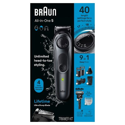 Braun All-In-One Style Kit Series-5 AiO5470 Rechargeable 9-in-1 Body Beard & Hair Trimmer - New This is Beauty US